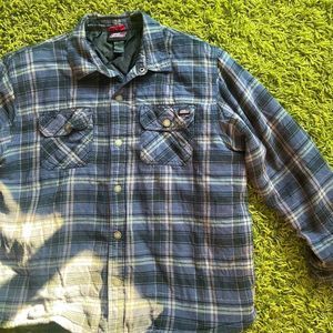 Dickies Blue Plaid Lightweight Shirt Jacket